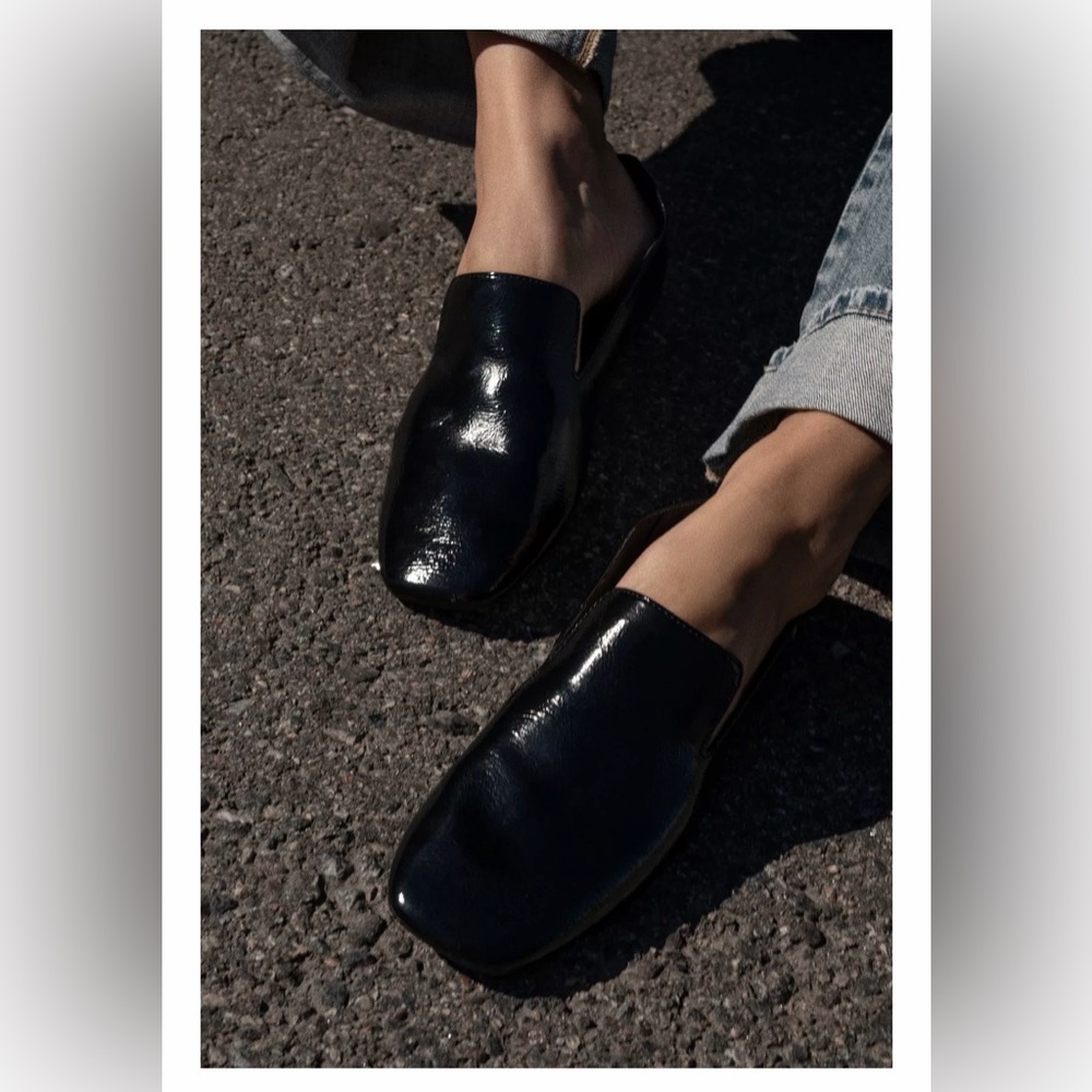 Zara  Black Patent Loafers Size 6.5